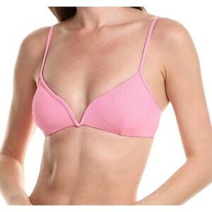 L Space Helena Top Ribbed Bikini Pink Size L Padded Swim